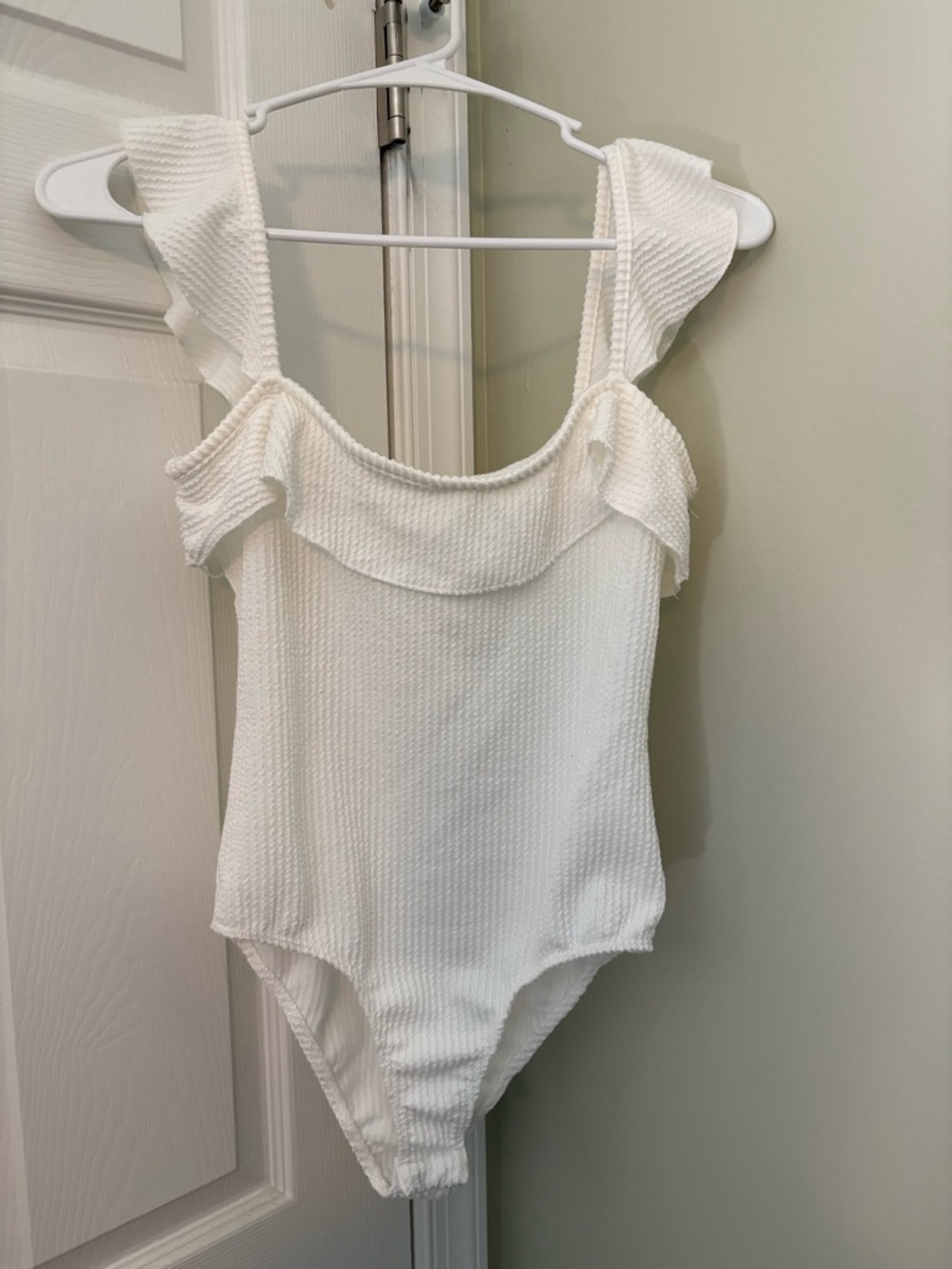Caution To The Wind White Ruffle One-Piece